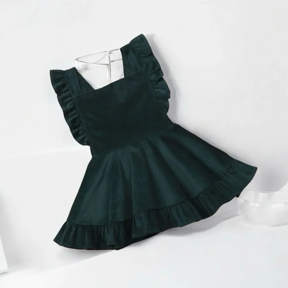 Green Ruffle Pinafore Dress